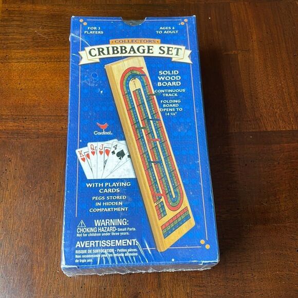 Cardinal Other - Solid Wood Cribbage Set with Playing Cards New Sealed